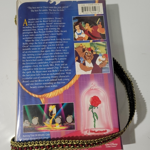 🚫SOLD Disney Beauty and the Beaat 90's VHS Upcycled Shoulder Handbag - Picture 3 of 8
